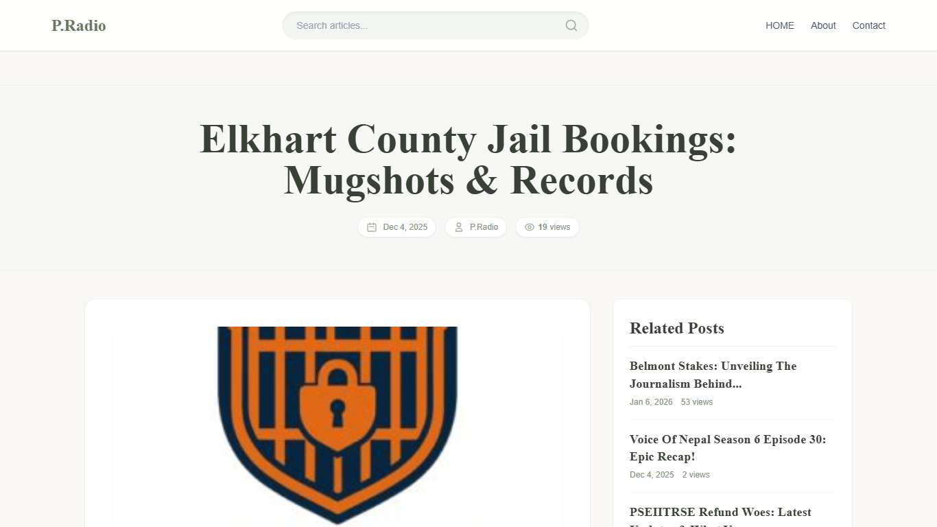 Elkhart County Jail Bookings: Mugshots & Records