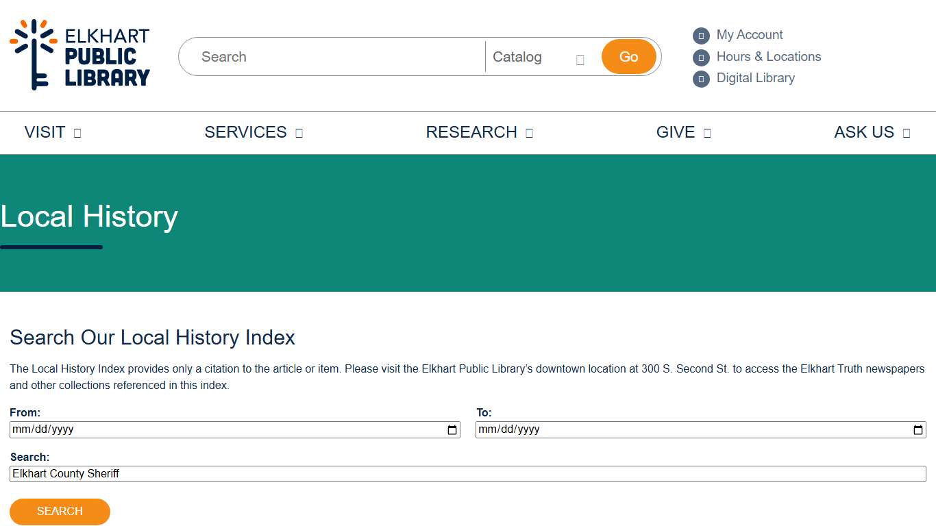 Local History - Elkhart Public Library